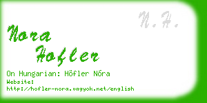 nora hofler business card